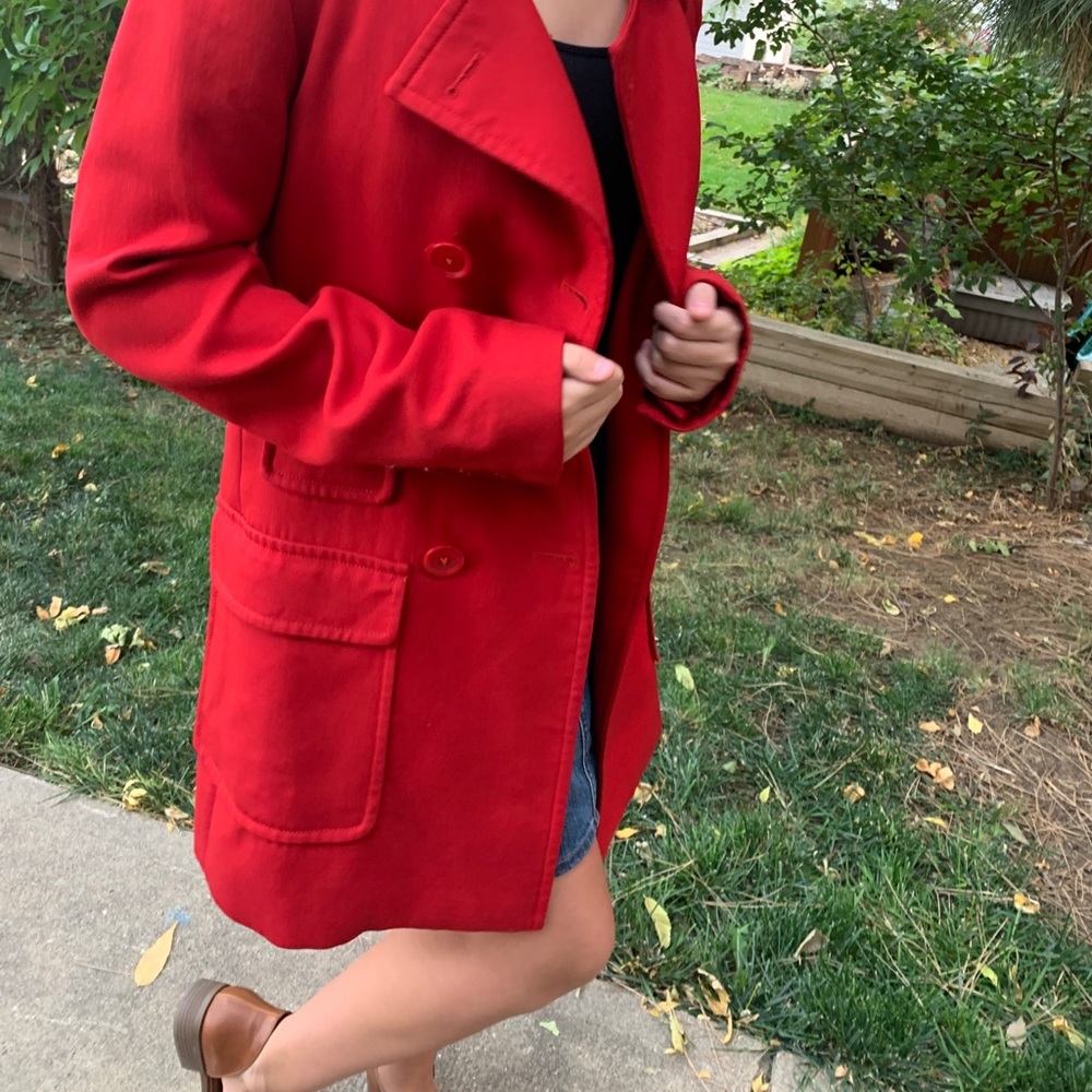 Vintage 1990s gorgeous red Nautica trench coat